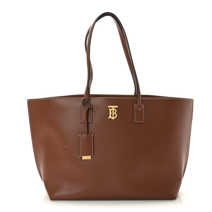Burberry Calfskin Monogram Motif TB Medium Soft Tote Brown 1 of 10