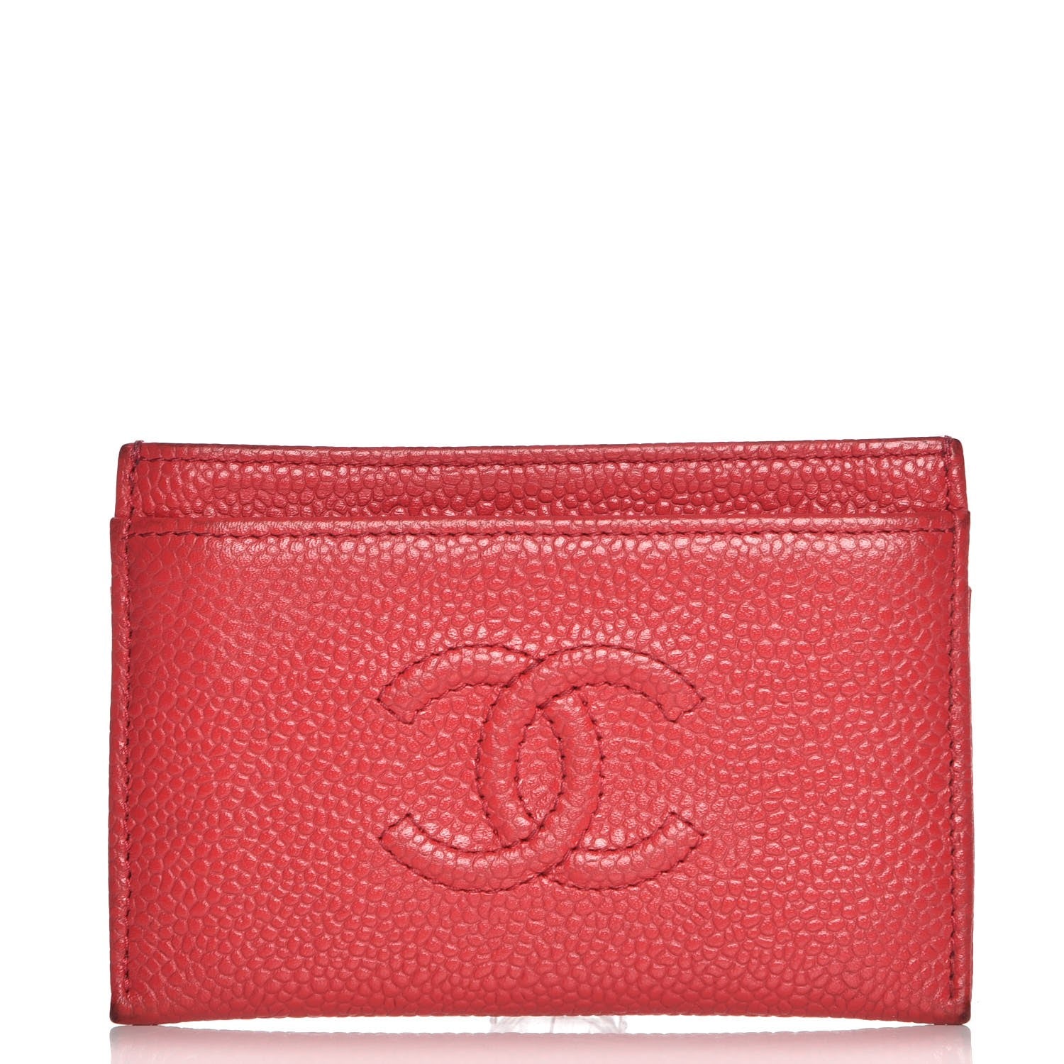 Chanel Caviar Timeless CC Card Holder Wallet Red 1 of 11