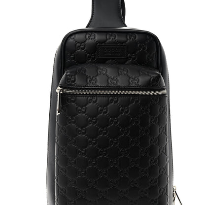 Gucci Guccissima Sling Backpack Black 9 of 9