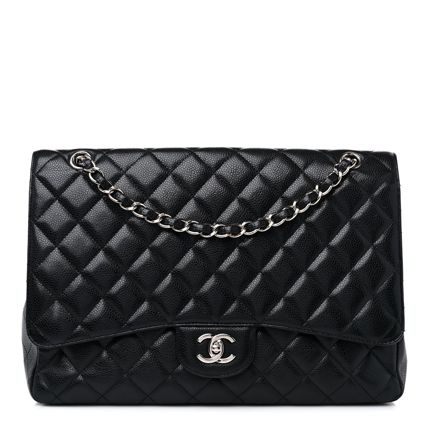 Caviar Quilted Maxi Single Flap Black