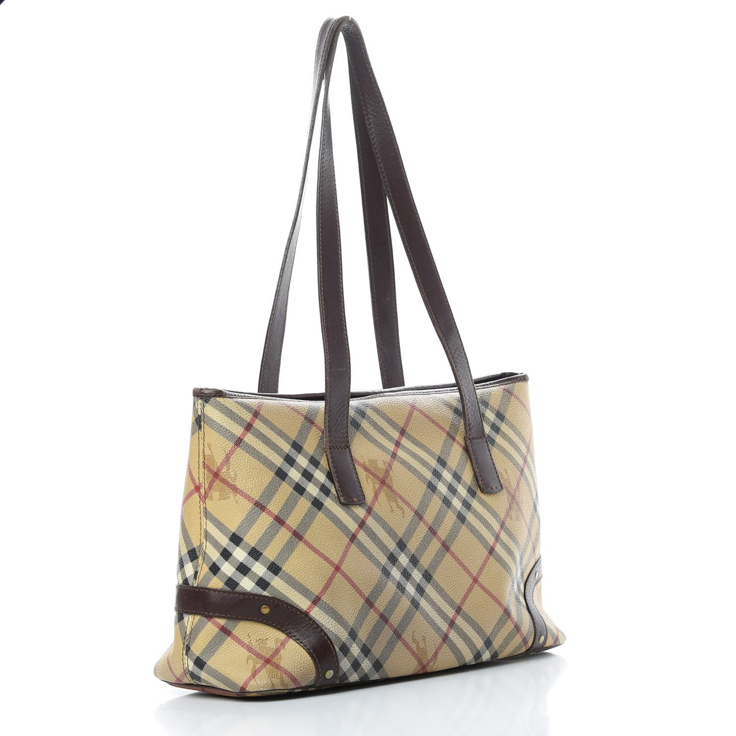 Haymarket Check Studded Tote Bag Chocolate