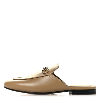 Gucci Calfskin Womens Princetown Slippers 37.5 Gloomy Almond 1 of 10