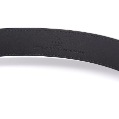 Gucci GG Supreme Monogram Matte Plutone Calfskin Double G 30mm Belt 90 36 Beige Ebony Black 3 of 4