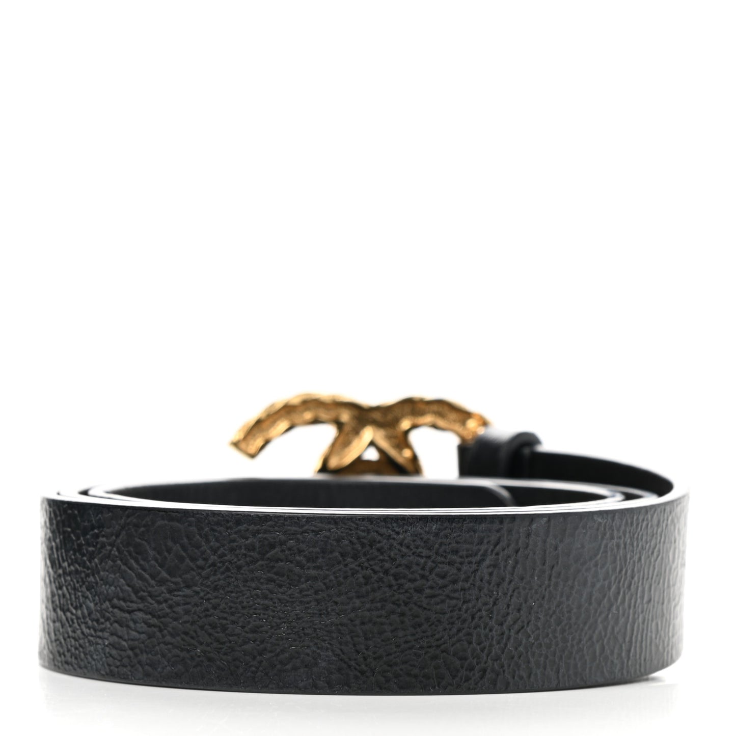 Glazed Calfskin CC Belt 90 36 Black