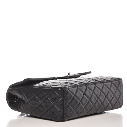 Chanel Washed Caviar Quilted Maxi Single Flap Black 5 of 10