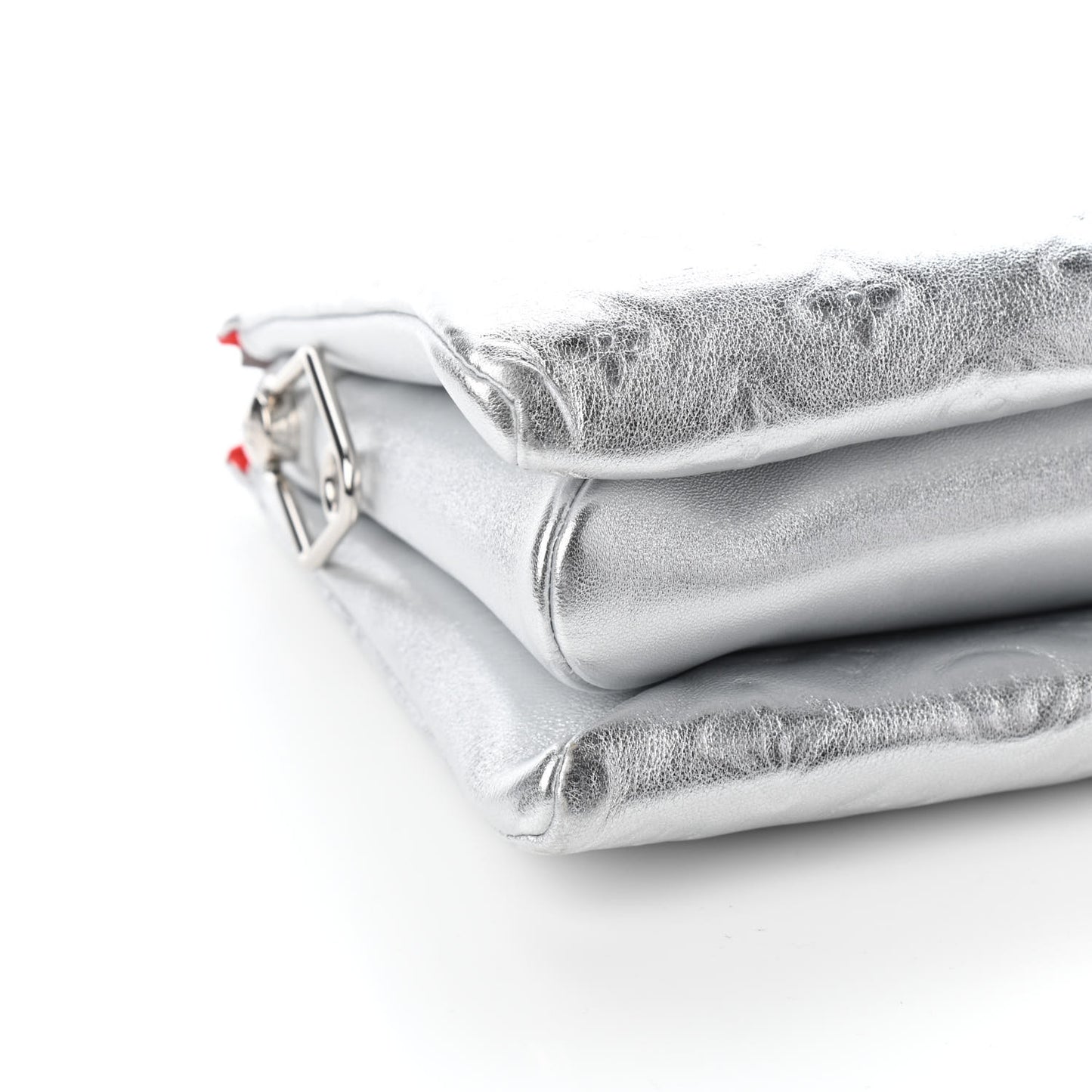 Metallic Lambskin Embossed Monogram Coussin PM Silver