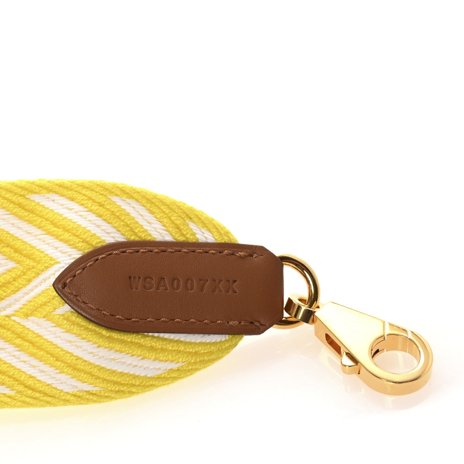 Hermes Toile Swift 50mm Sangle ZigZag Shoulder Strap Jaune Citron White Gold 4 of 4