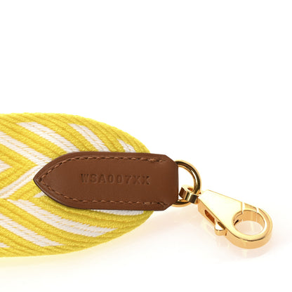Hermes Toile Swift 50mm Sangle ZigZag Shoulder Strap Jaune Citron White Gold 4 of 4
