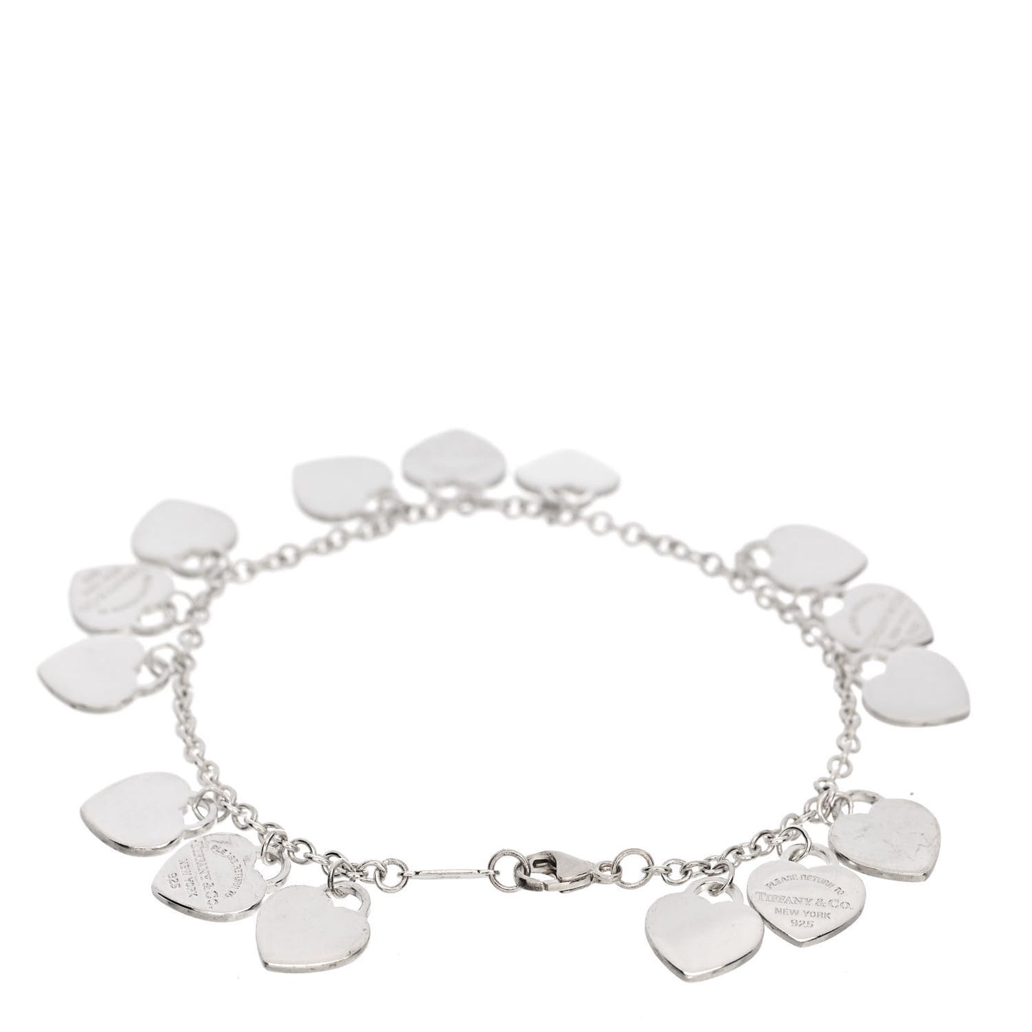 Sterling Silver Mini Return to Tiffany Multi Heart Charm Bracelet