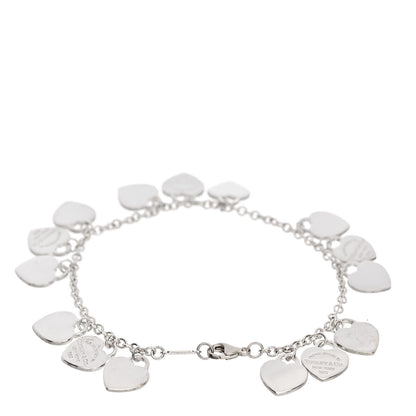 Tiffany Sterling Silver Mini Return to Tiffany Multi Heart Charm Bracelet 2 of 3