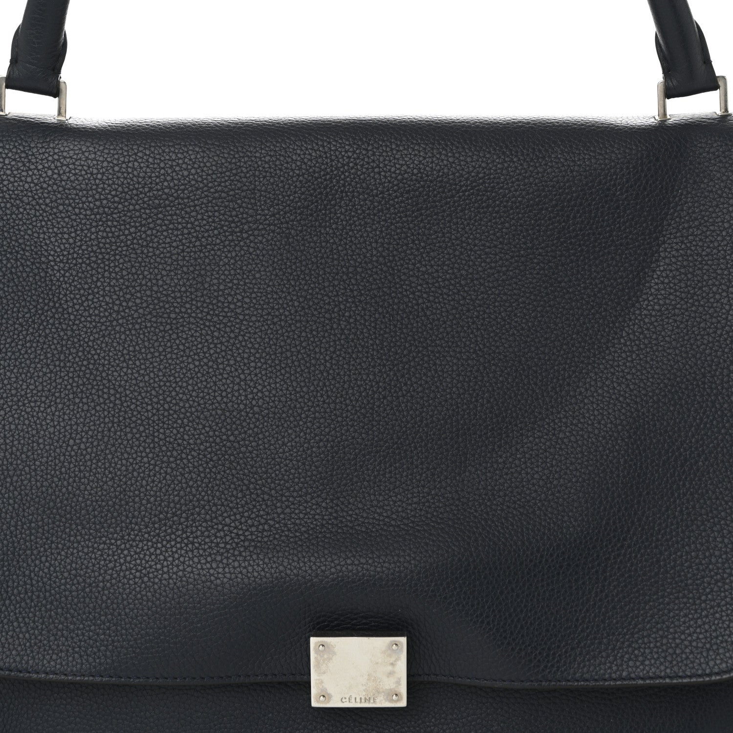 Celine Drummed Calfskin Suede Large Trapeze Navy 7 of 9