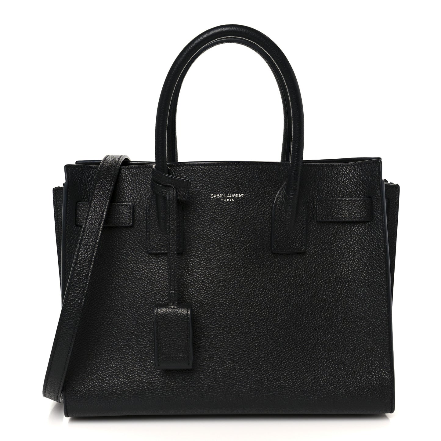 Grained Calfskin Baby Sac De Jour Black