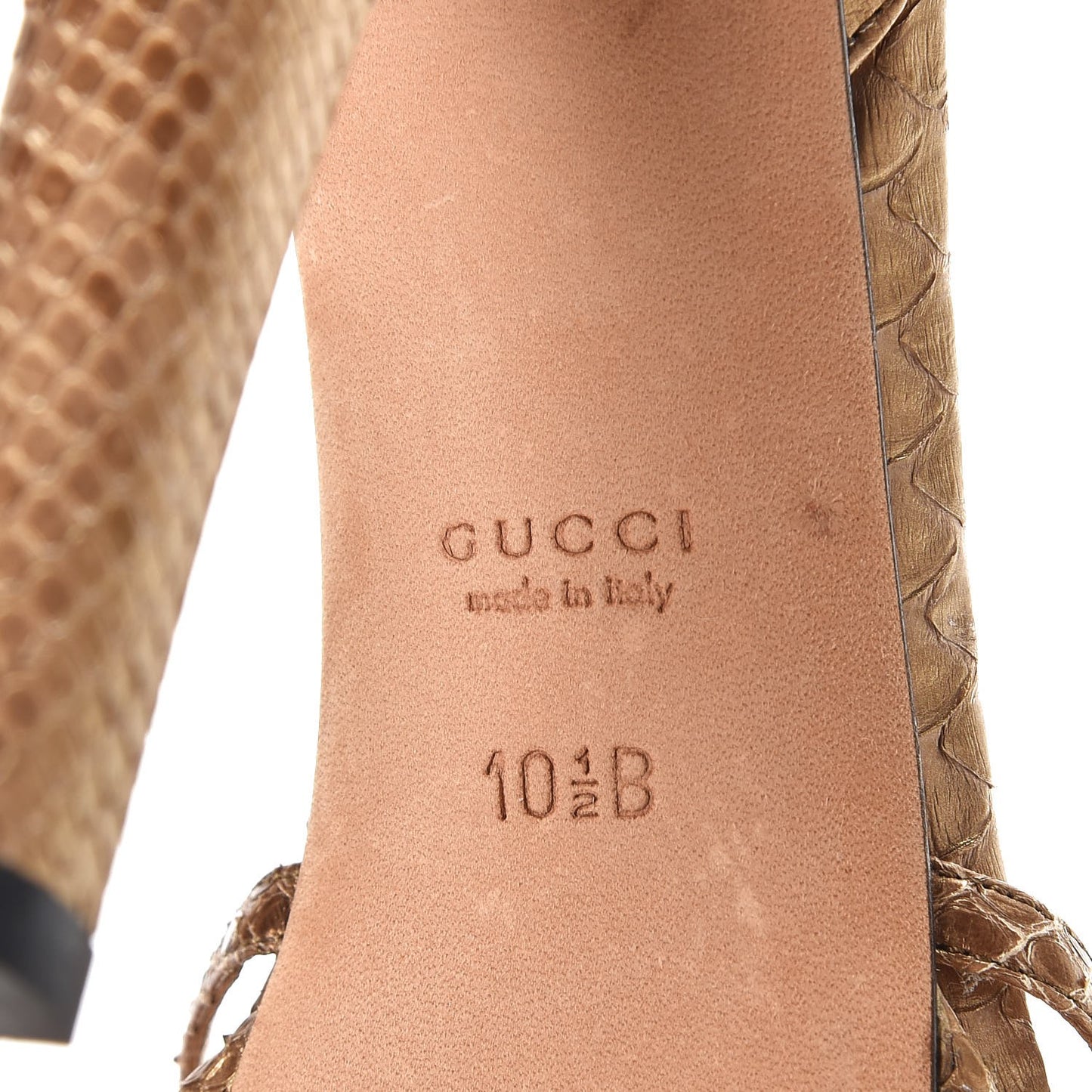 Metallic Python Platfrom Sandals 10.5 Gold