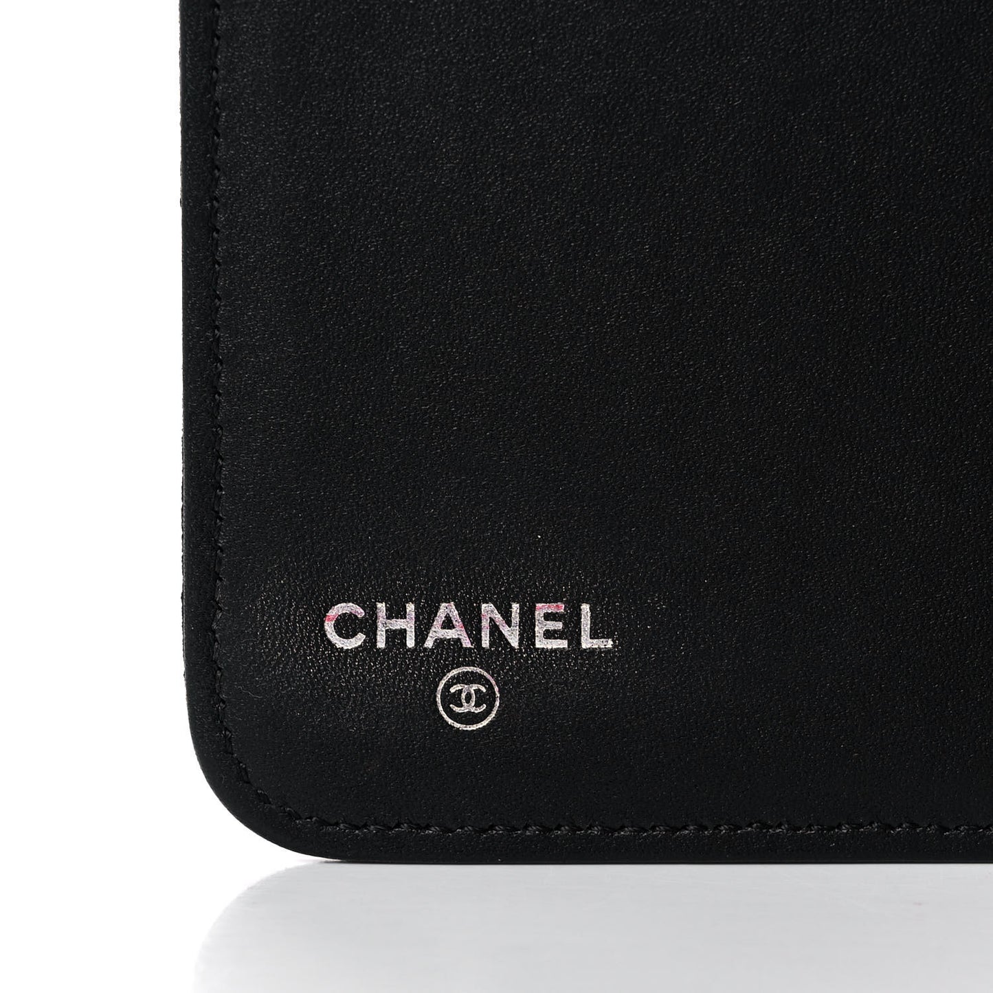 Iridescent Caviar Quilted Crossbody iPad Holder Black