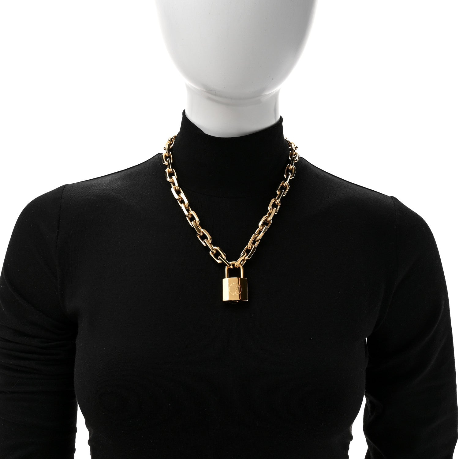 Louis Vuitton LV Edge Necklace Cadenas Gold 2 of 6