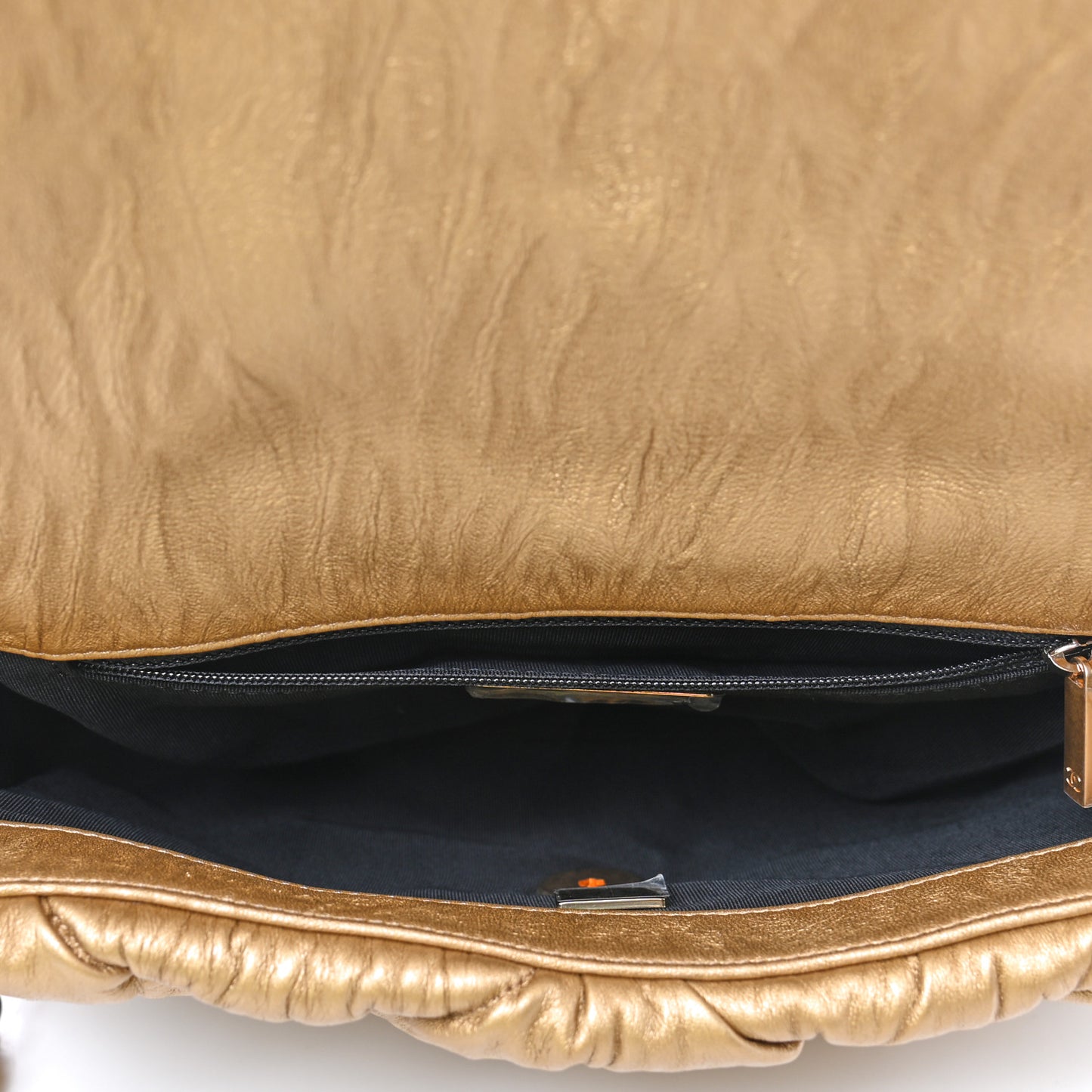 Iridescent Lambskin Quilted Medium Chanel 19 Flap Golden