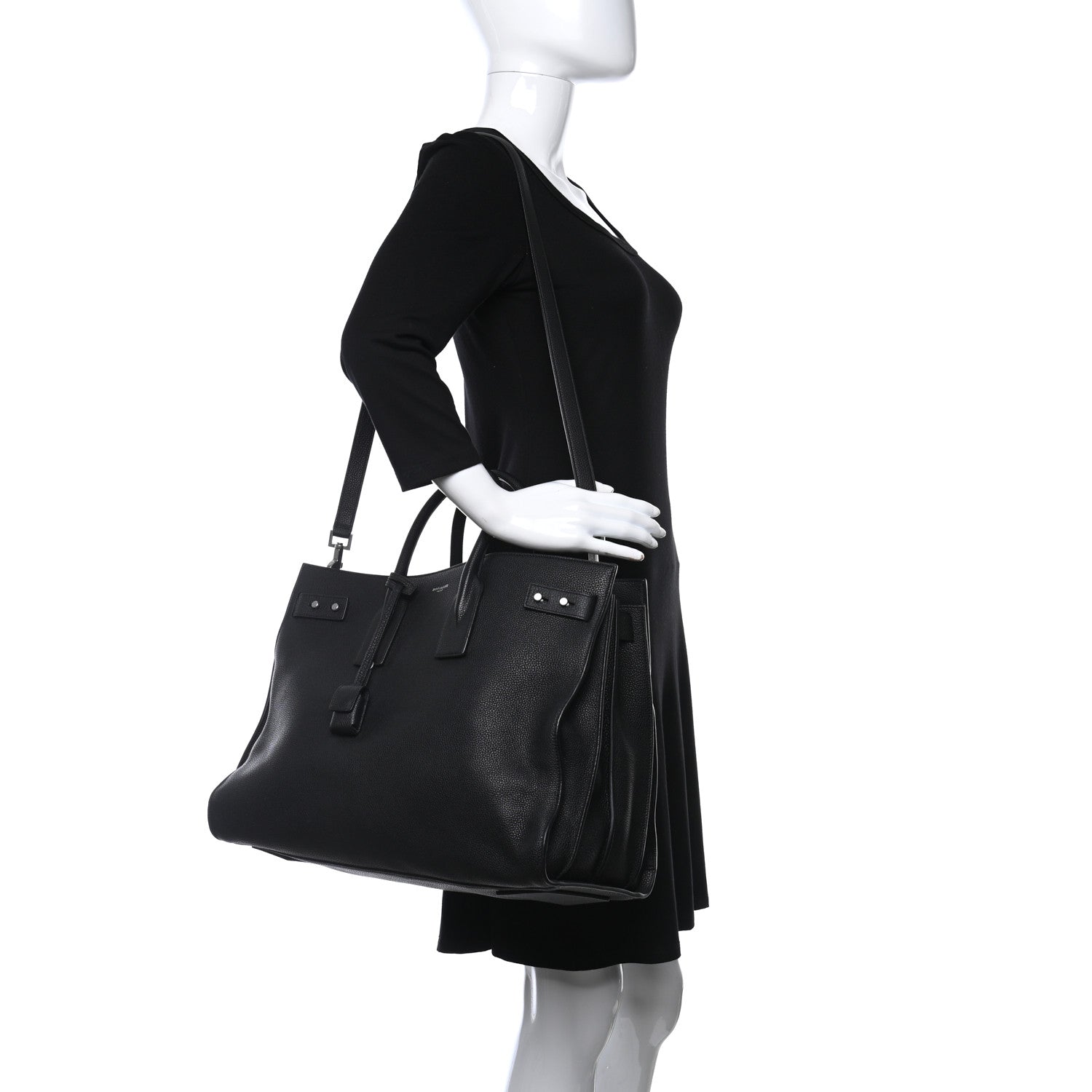 Saint Laurent Grained Calfskin Large Souple Sac De Jour Black 2 of 13