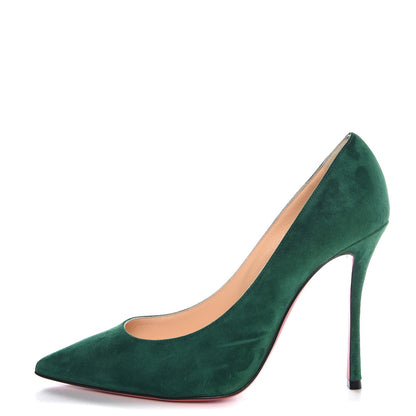 Christian Louboutin Veau Velours Decoltish 100 Pumps 37 Jungle 1 of 8