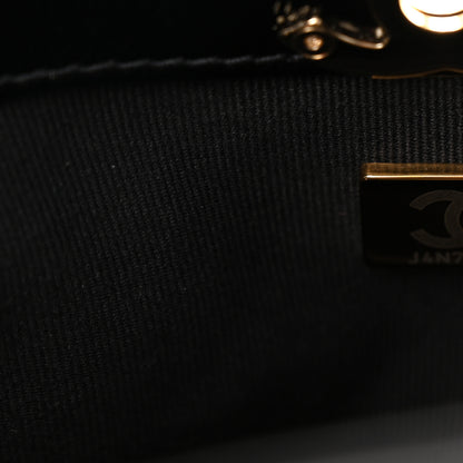 Chanel Shiny Crumpled Calfskin Quilted Mini 31 Shopping Bag Black 7 of 11