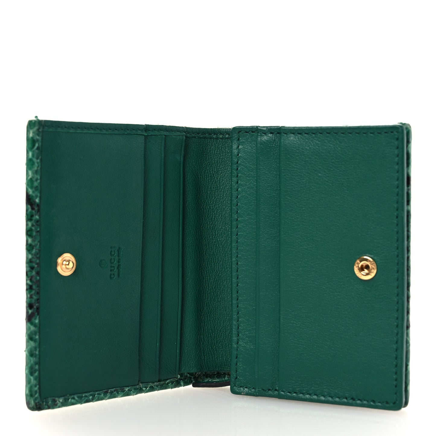Snakeskin GG Marmont Card Case Green