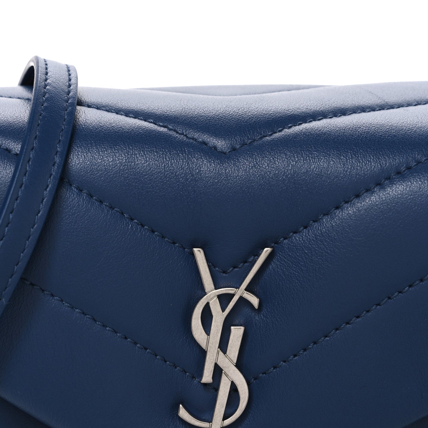 Calfskin Y Quilted Monogram Toy Loulou Crossbody Bag Denim