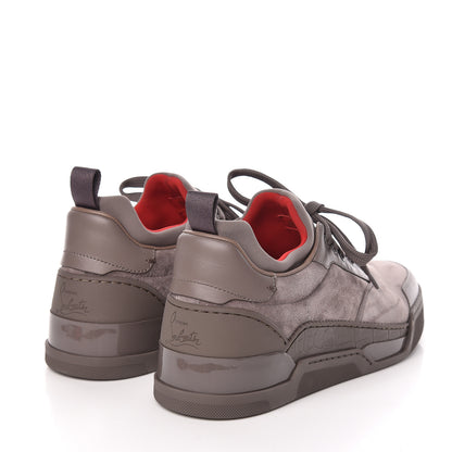 Christian Louboutin Calfskin Neoprene Veau Velours Mens Aurelien Flat Sneakers 39 Grey 4 of 9