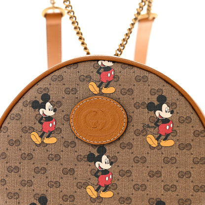 Gucci X DISNEY Mini Vintage GG Supreme Monogram Mickey Mouse Round Backpack Beige Vintage Sun Oil 8 of 10