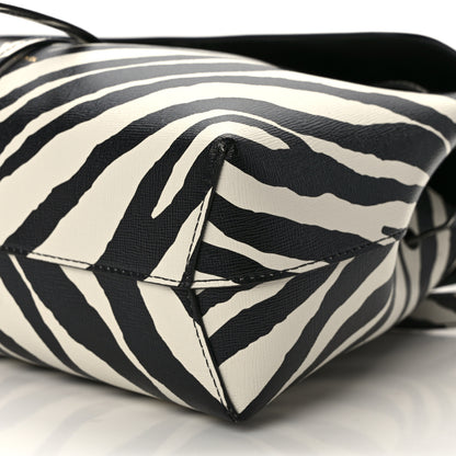 Mansur Gavriel Saffiano Zebra Print Mini Lady Bag Black White 9 of 12