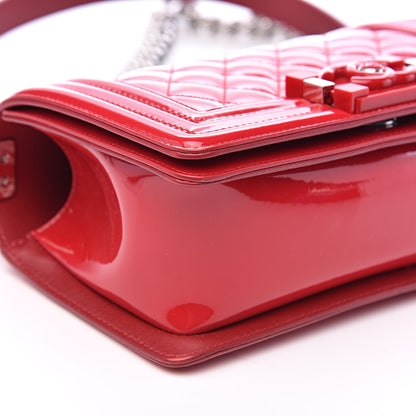 Chanel Patent Calfskin Quilted Small Plexiglass Boy Flap Red 8 of 11