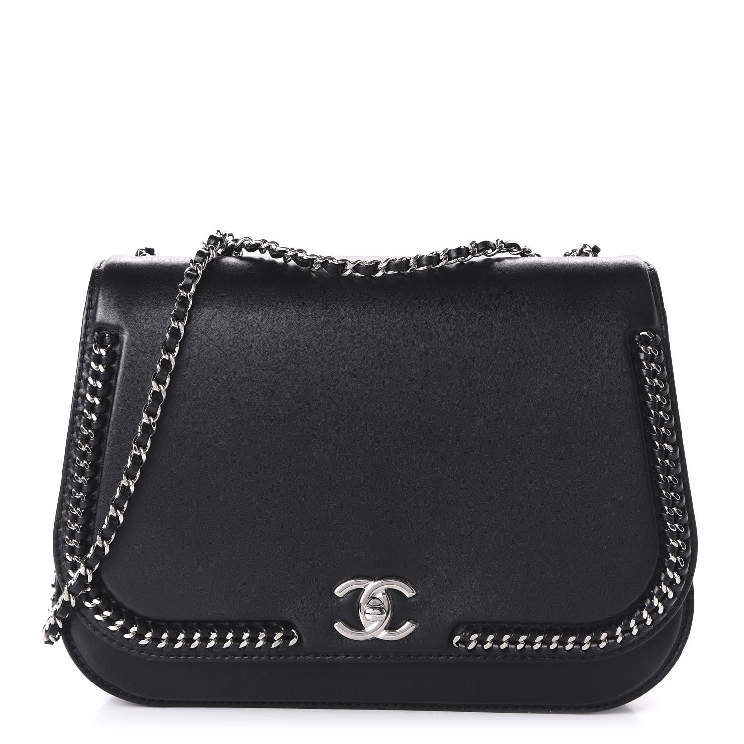 Chanel Calfskin Medium Braided Chic Flap Black 1 of 11