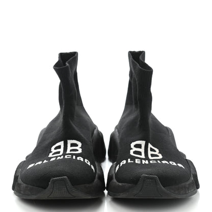 Balenciaga Neoprene Knit Logo Womens Speed Sneakers 36 Black 2 of 11