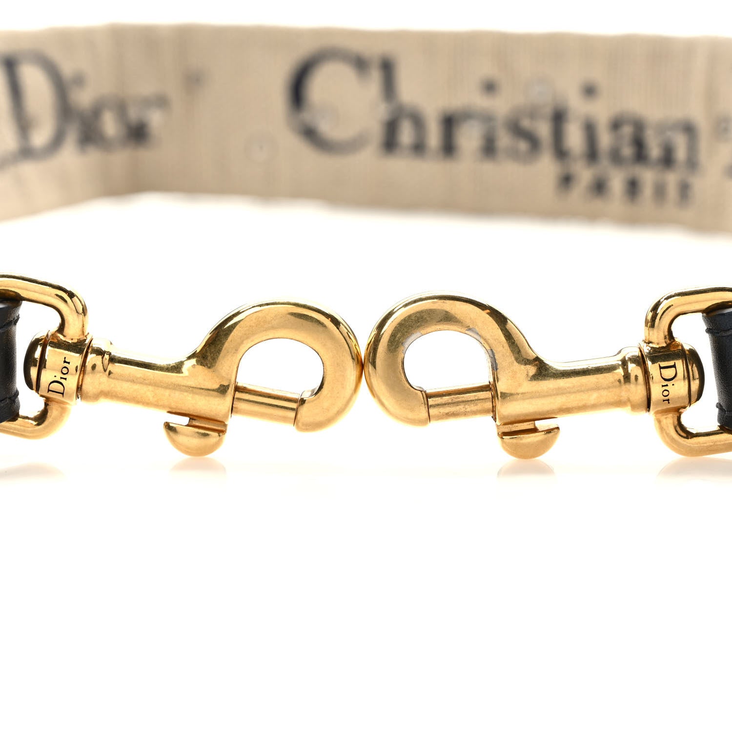 Christian Dior Oblique Studded Shoulder Strap Blue 4 of 5