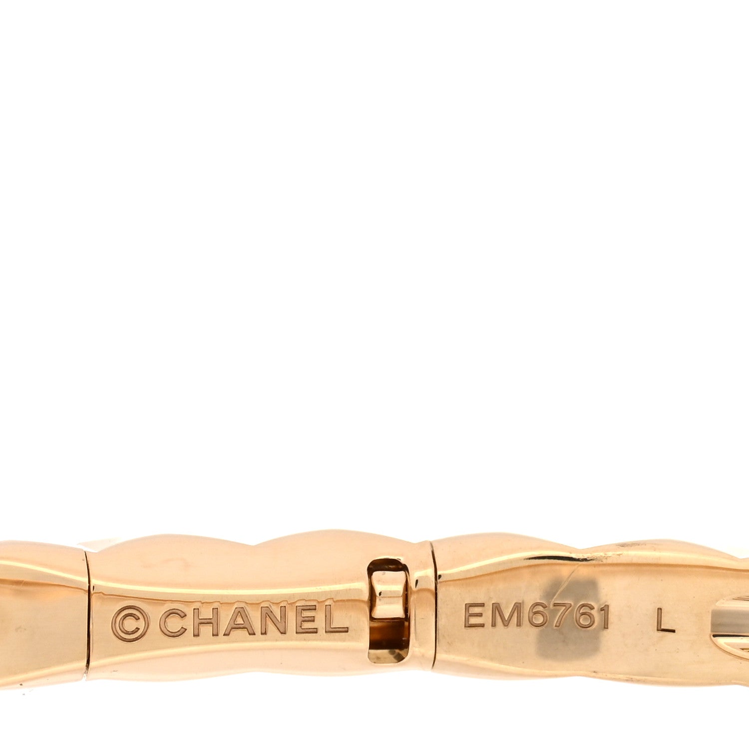Chanel 18K Yellow Gold Mini Coco Crush Bangle Bracelet L 3 of 4