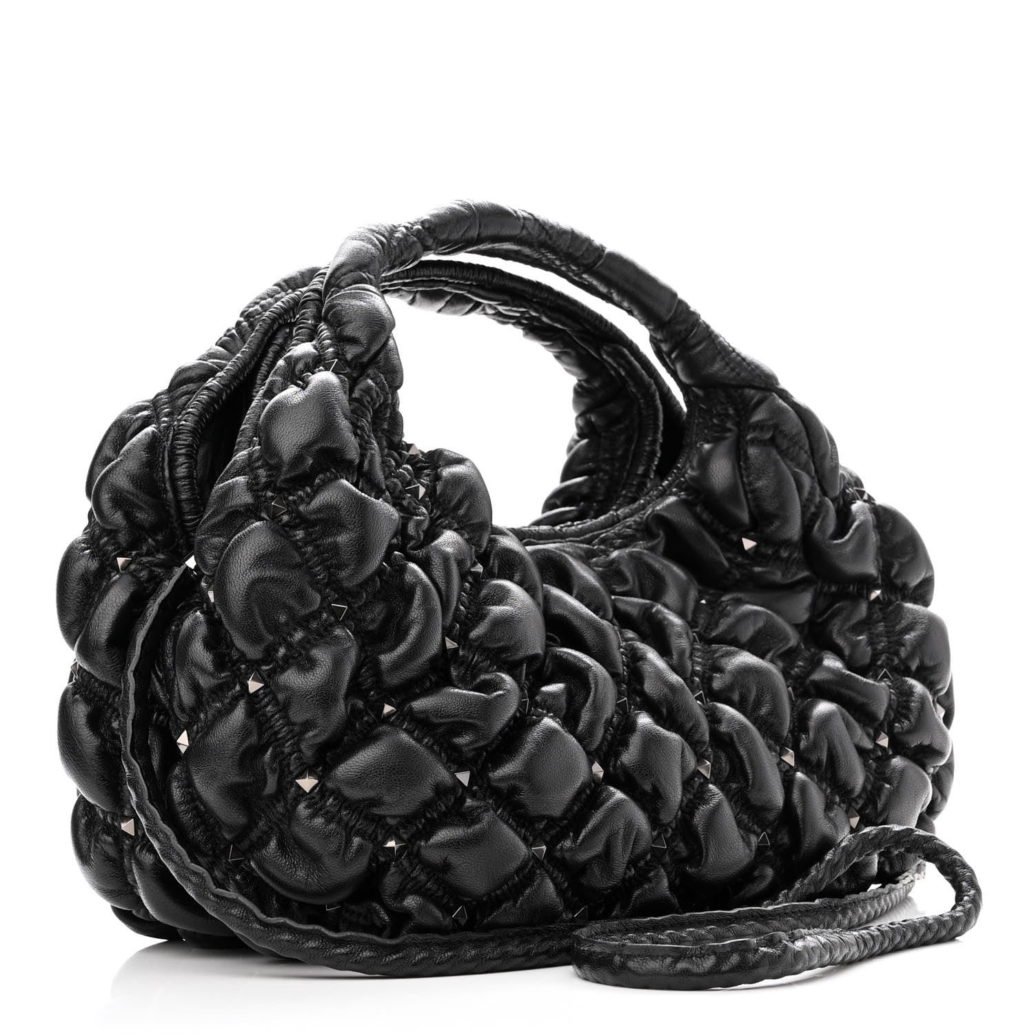 Valentino Garavani Nappa Small Spikeme Hobo Bag Black 3 of 10