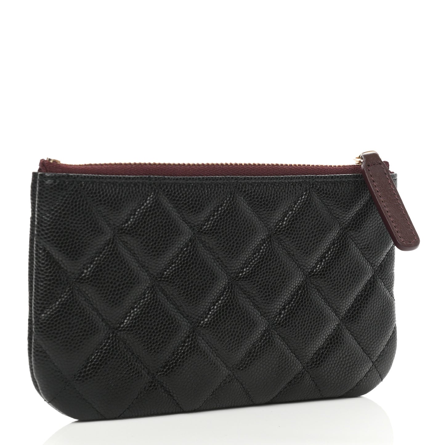 Caviar Quilted Small Cosmetic Case Black
