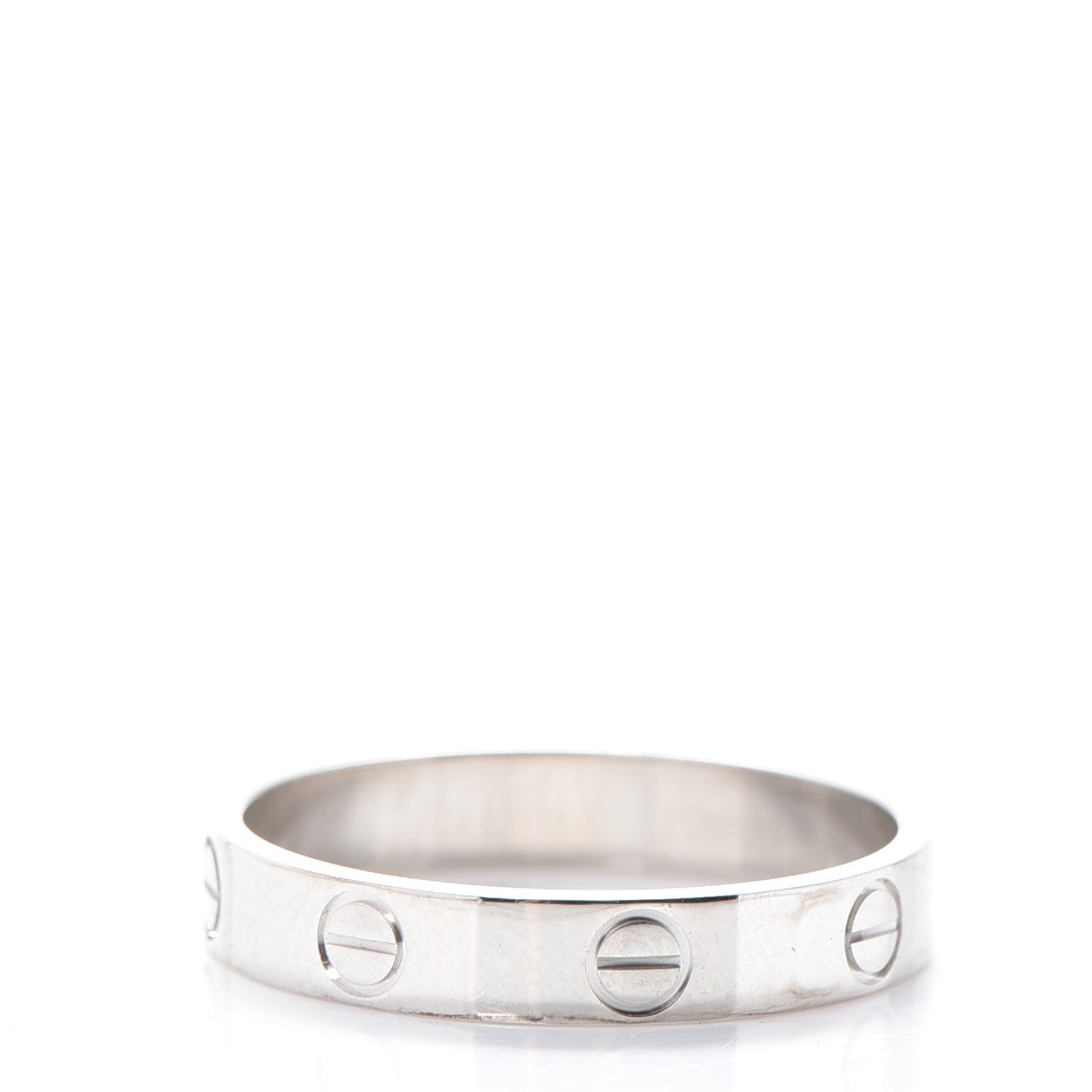 Cartier 18K White Gold 3.5mm LOVE Wedding Band Ring 56 7.75 3 of 5