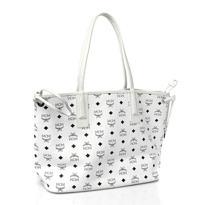 MCM Visetos Medium Liz Reversible Shopper Tote White 3 of 13