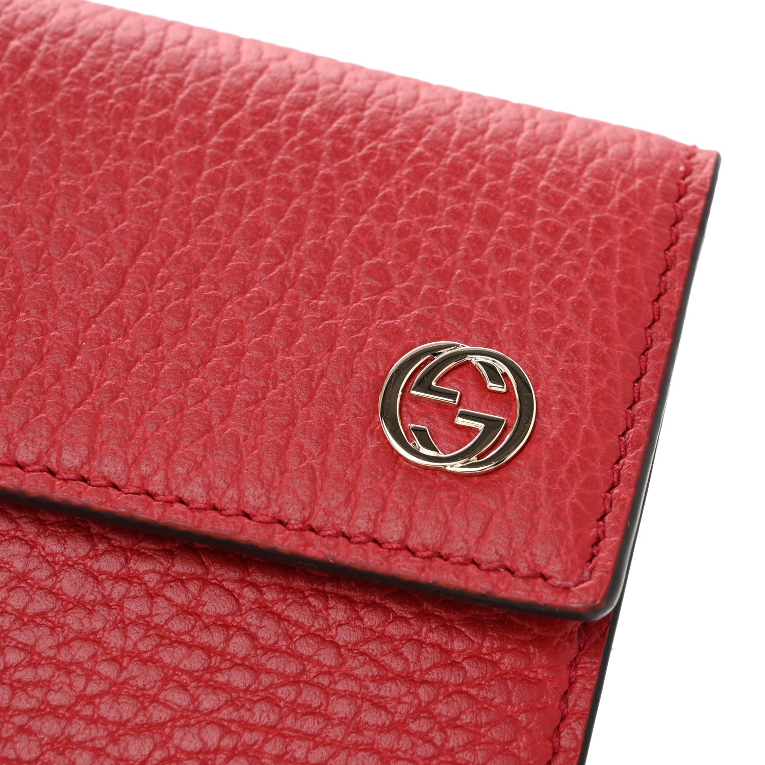 Gucci Dollar Calfskin Interlocking G French Wallet Red 8 of 9
