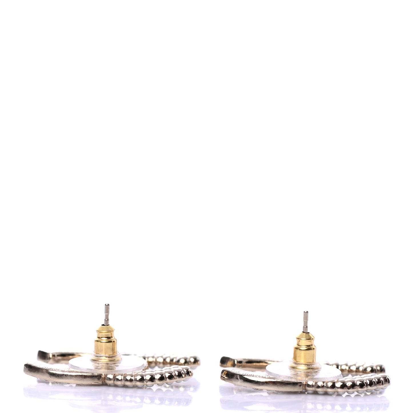 Crystal Pearl CC Large Earrings Gold