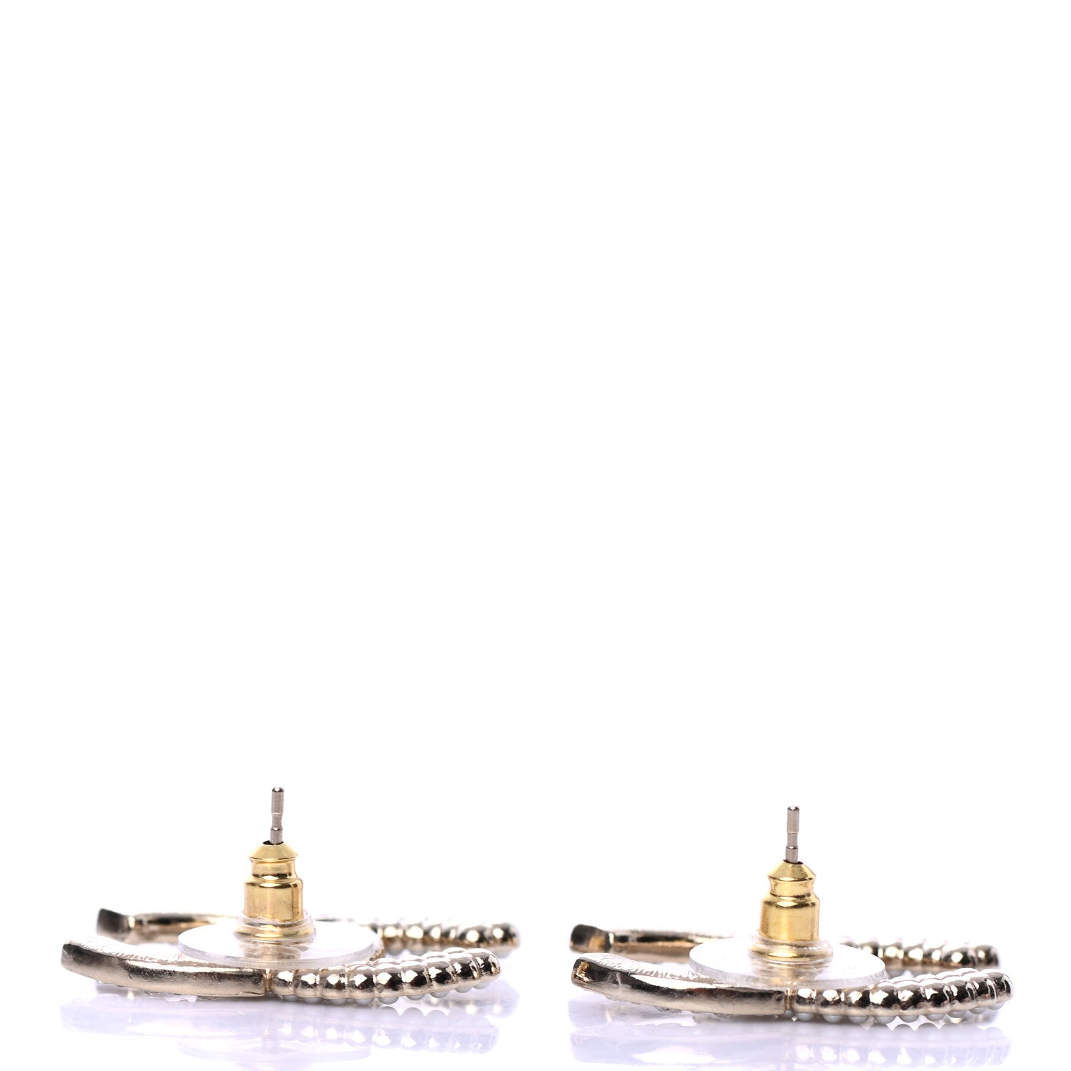 Chanel Crystal Pearl CC Large Earrings Gold 3 of 4