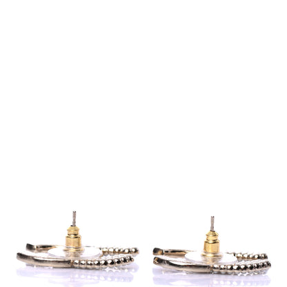 Chanel Crystal Pearl CC Large Earrings Gold 3 of 4