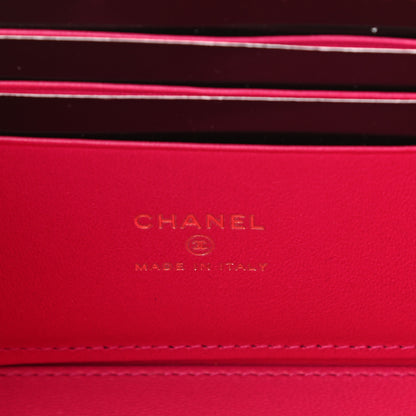 Chanel Lambskin Quilted Small Top Handle Vanity Case With Chain Dark Pink 7 of 12