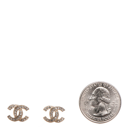 Chanel Crystal CC Earrings Gold 2 of 6