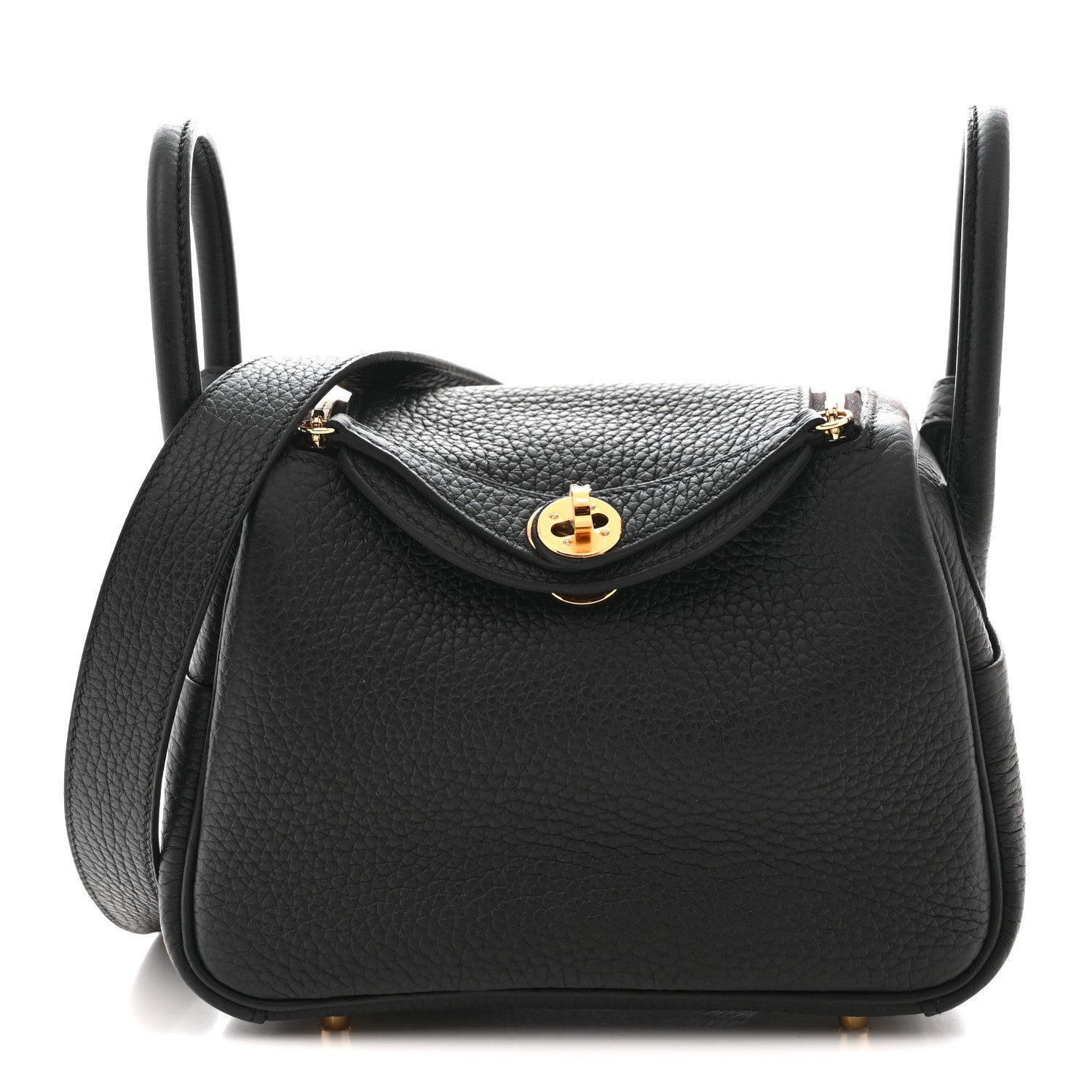 Hermes Taurillon Clemence Mini Lindy 20 Black 1 of 11
