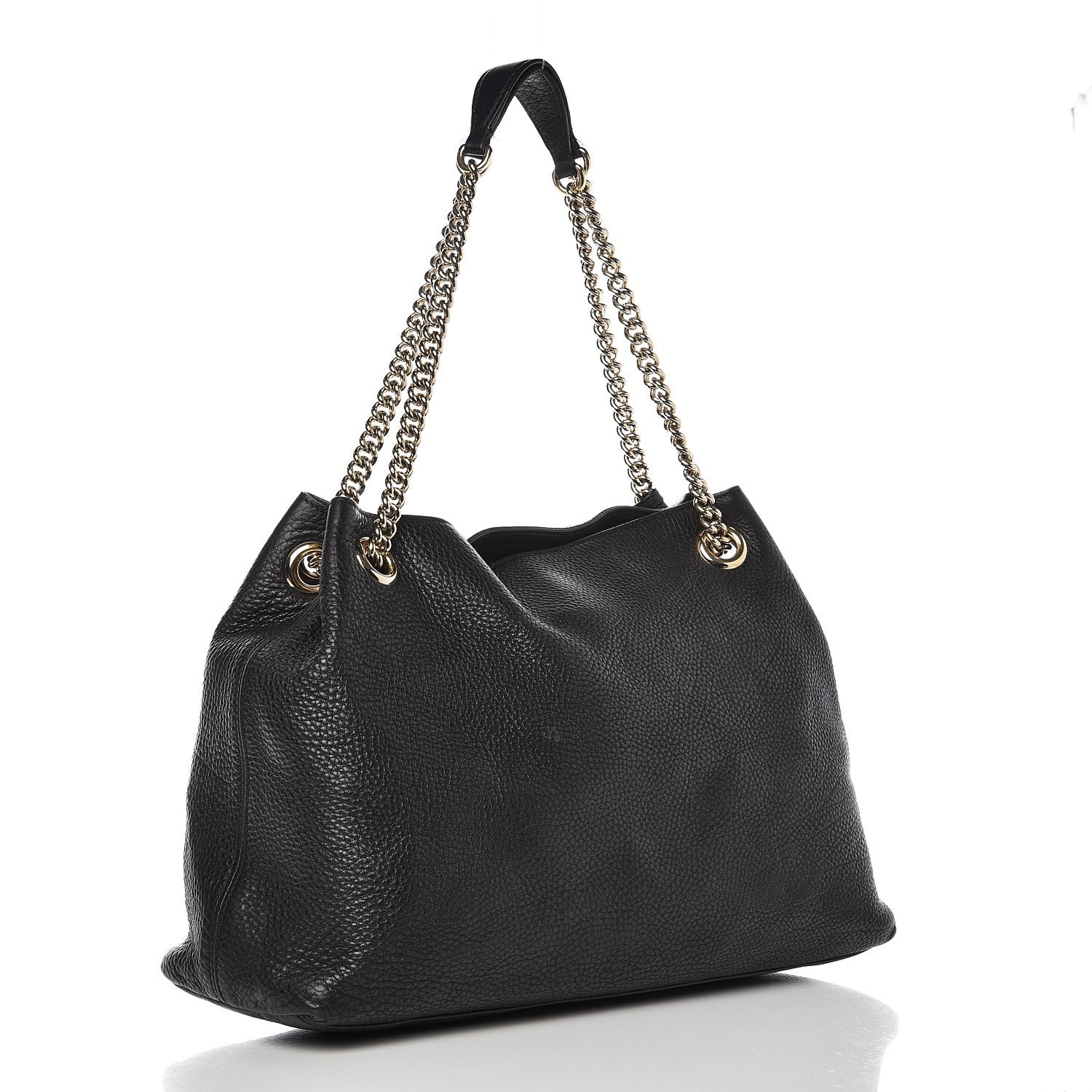 Gucci Pebbled Calfskin Medium Soho Chain Shoulder Bag Black 3 of 8