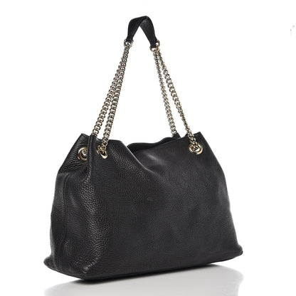 Gucci Pebbled Calfskin Medium Soho Chain Shoulder Bag Black 3 of 8