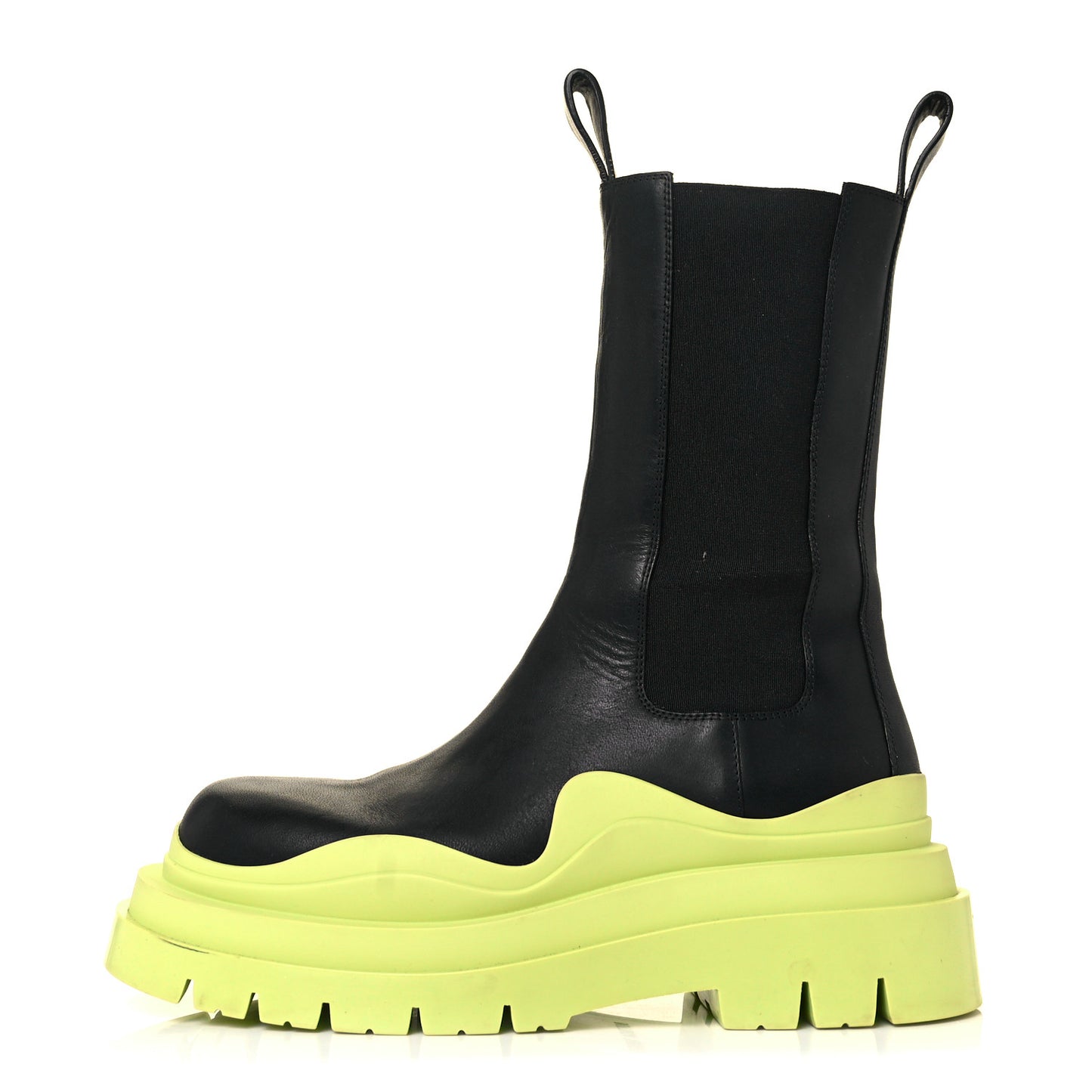 Calfskin The Tire Chelsea Boots 37.5 Black Seagrass