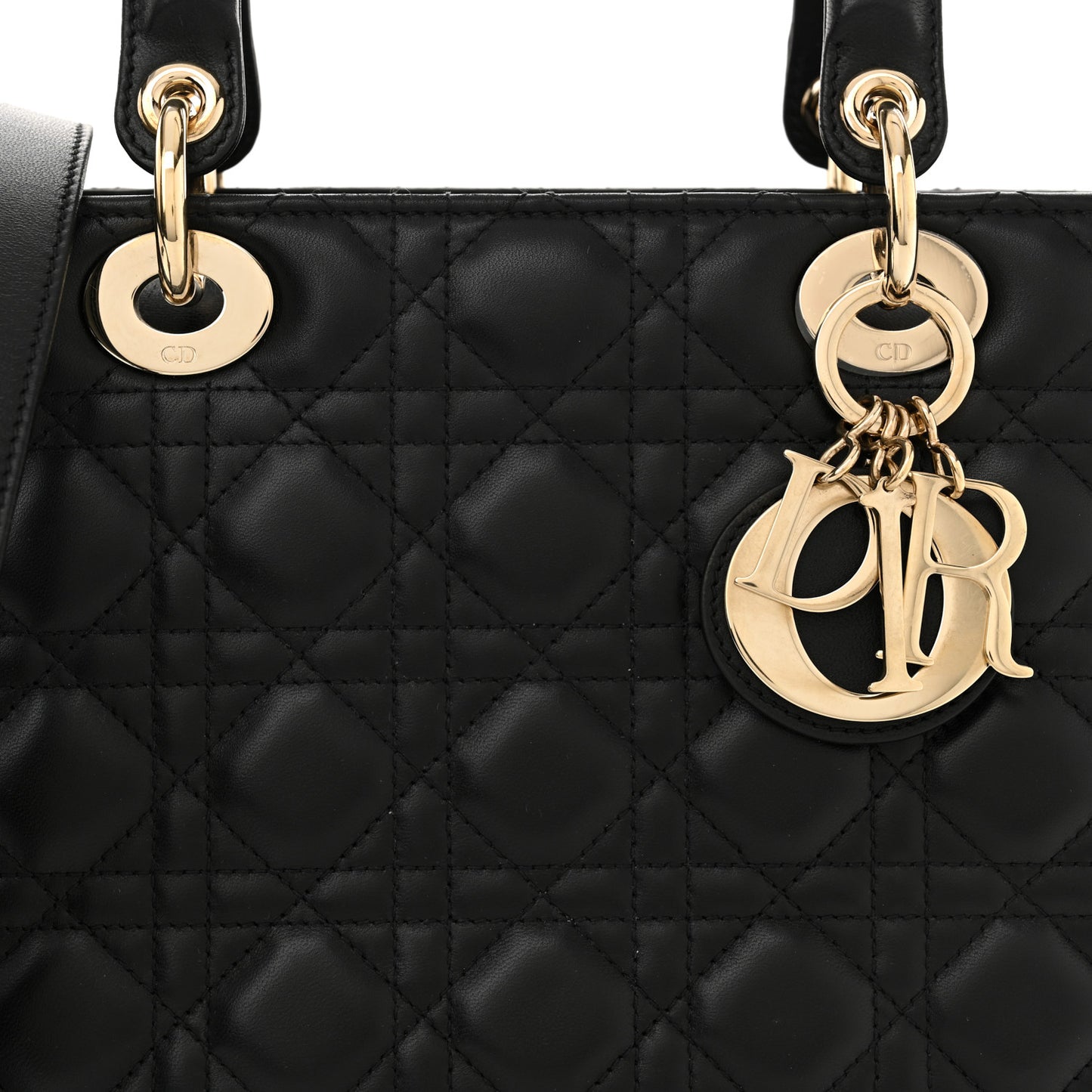 Lambskin Cannage Medium Lady Dior Black