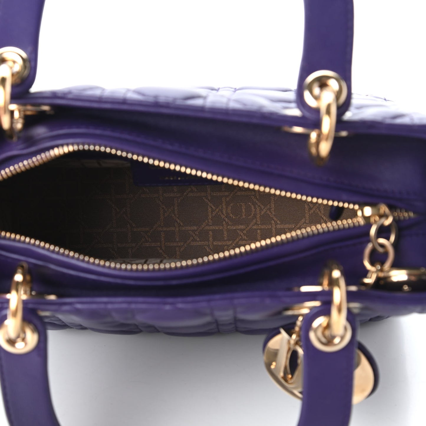 Lambskin Cannage Medium Lady Dior Purple