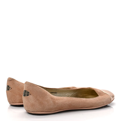 Jimmy Choo Suede Metallic Ballet Flats 37 Pink 4 of 7